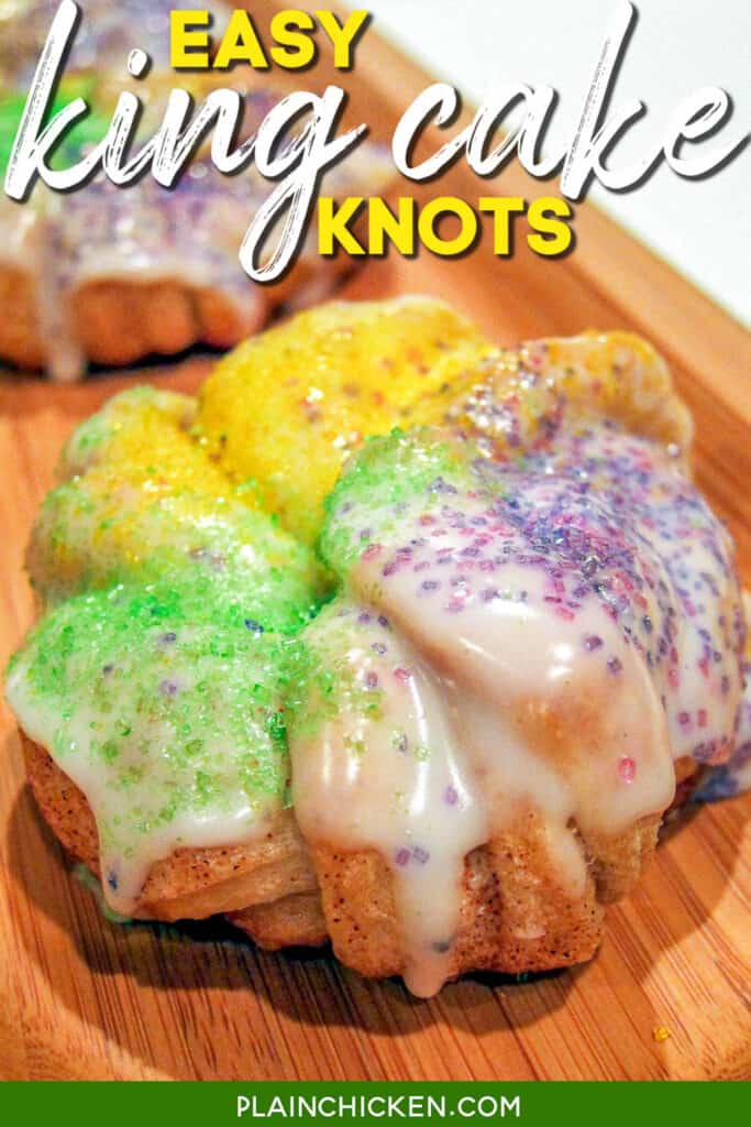 king cake knot on a plate