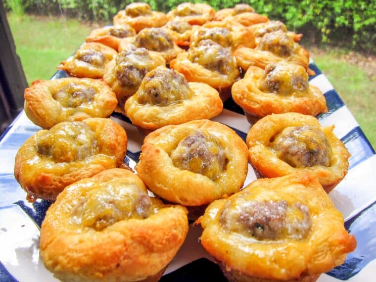 plate of sausage biscuit bites