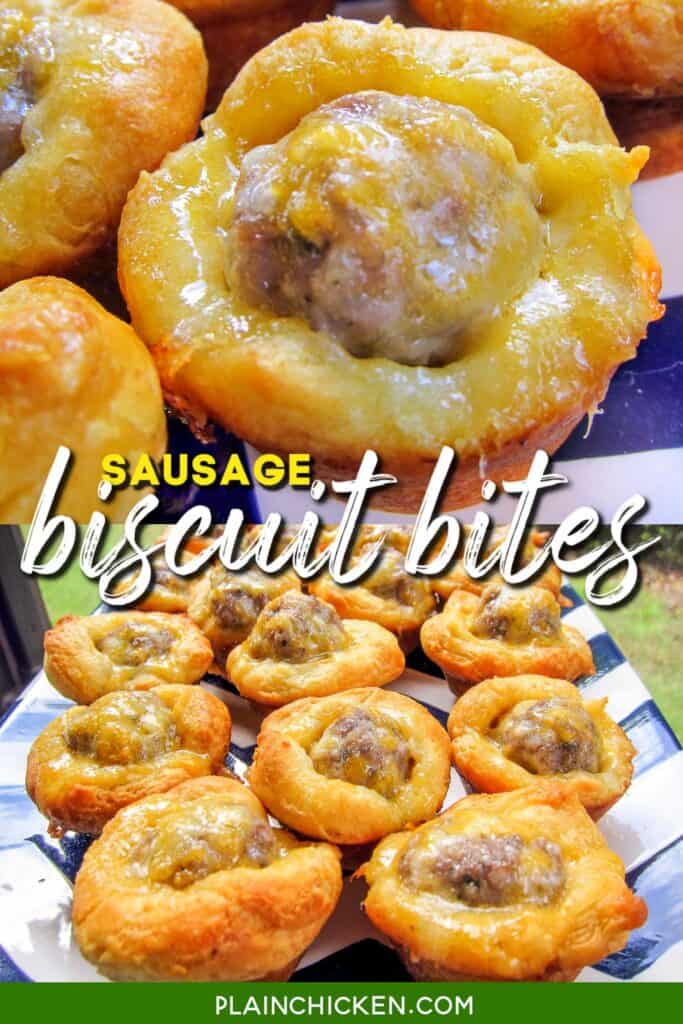 plate of sausage biscuit bites