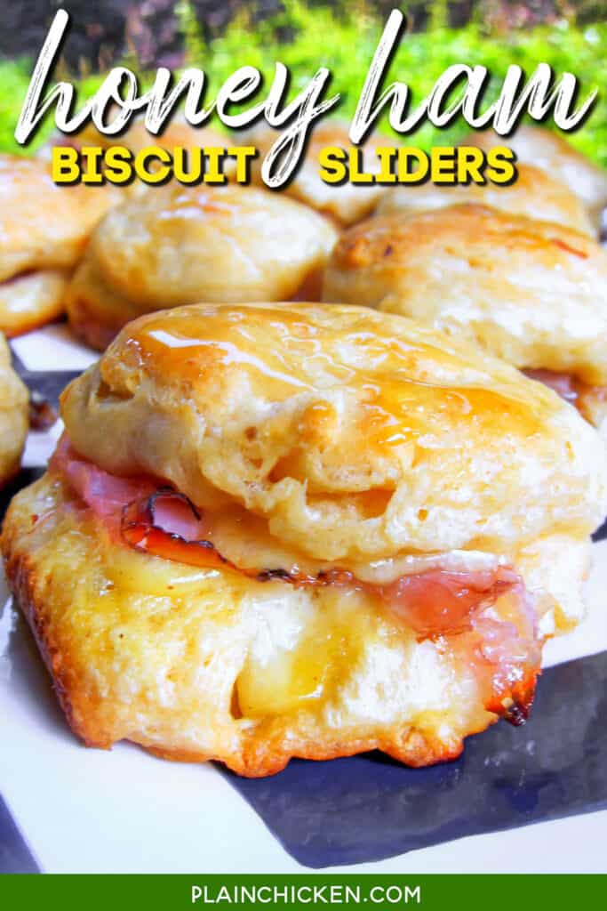 platter of ham and cheese stuffed biscuits