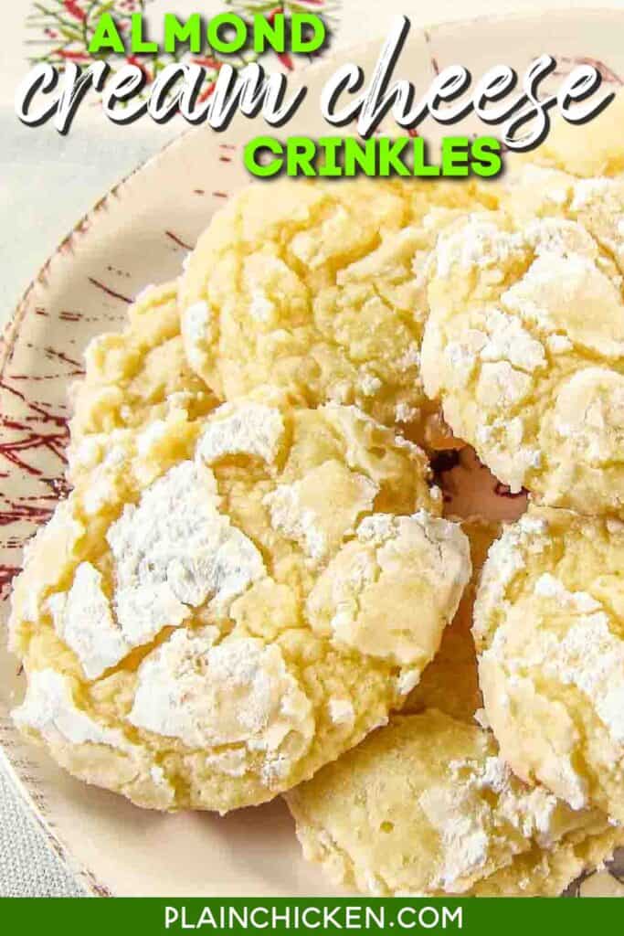 plate of crinkle cookies
