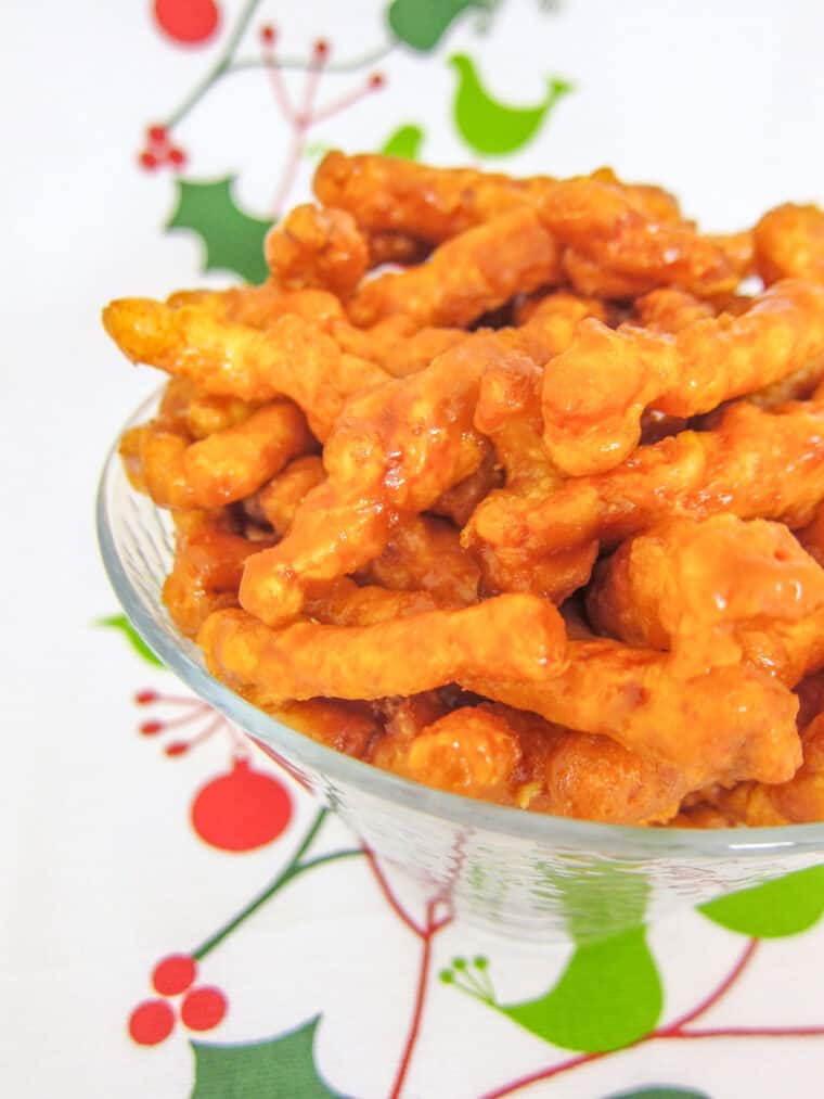 bowl of candied cheetos