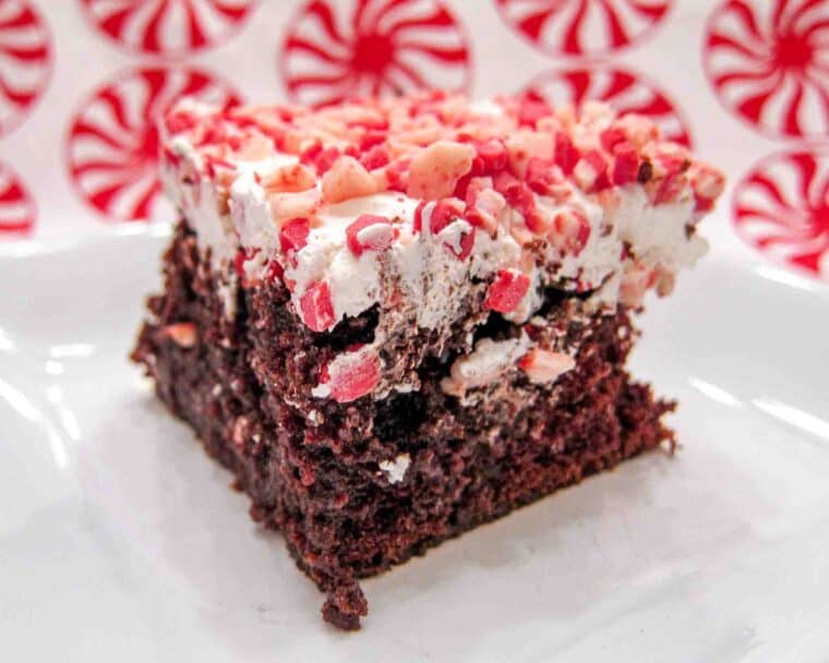 slice of chocolate peppermint cake