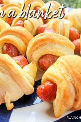 platter of pigs in a blanket