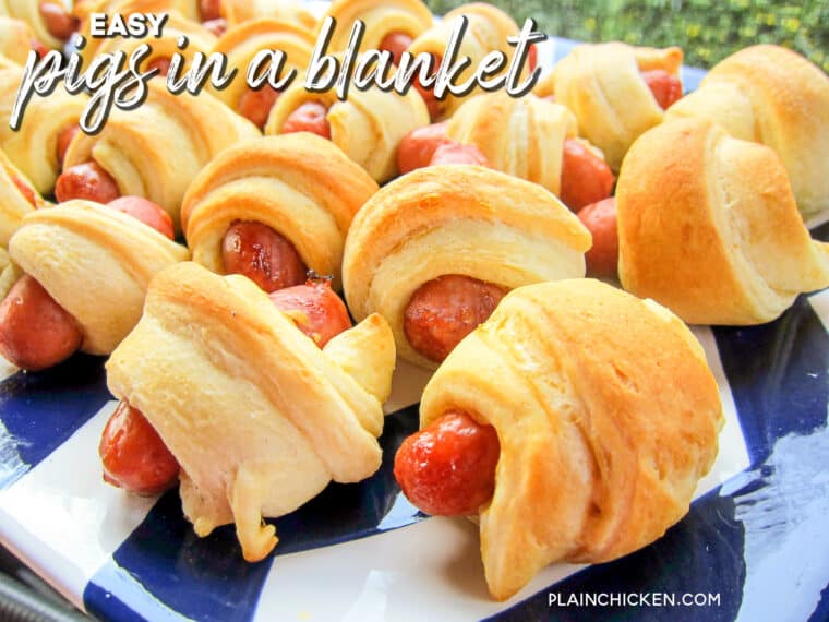 platter of pigs in a blanket