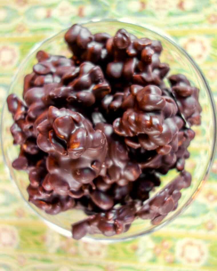 bowl of chocolate covered peanuts