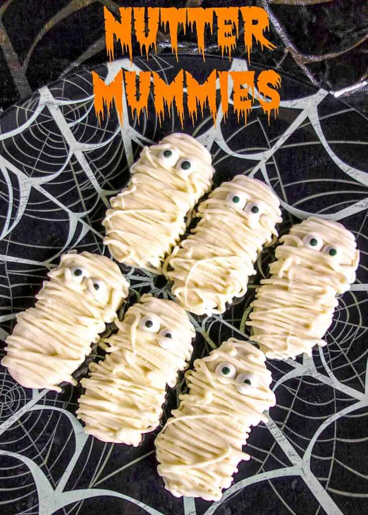 plate of nutter butter mummies
