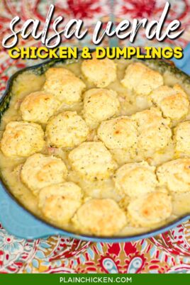 skillet of chicken and dumplings
