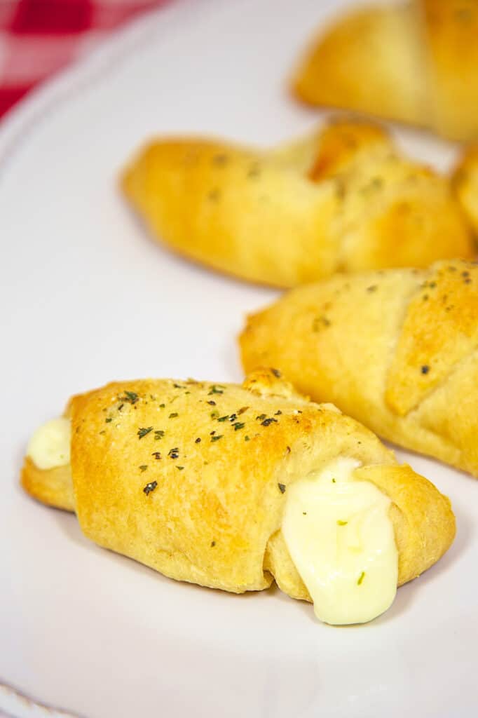 plate of cheesy crescent rolls