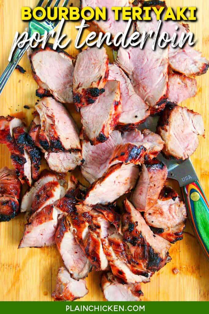 platter of sliced pork tenderloin