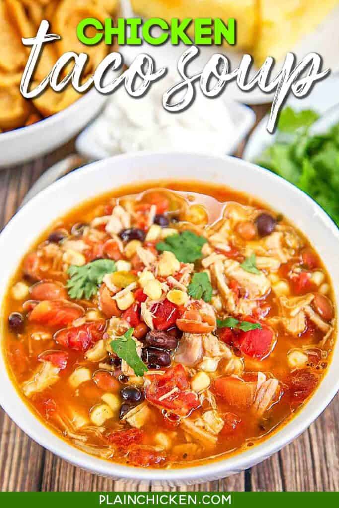 bowl of chicken taco soup