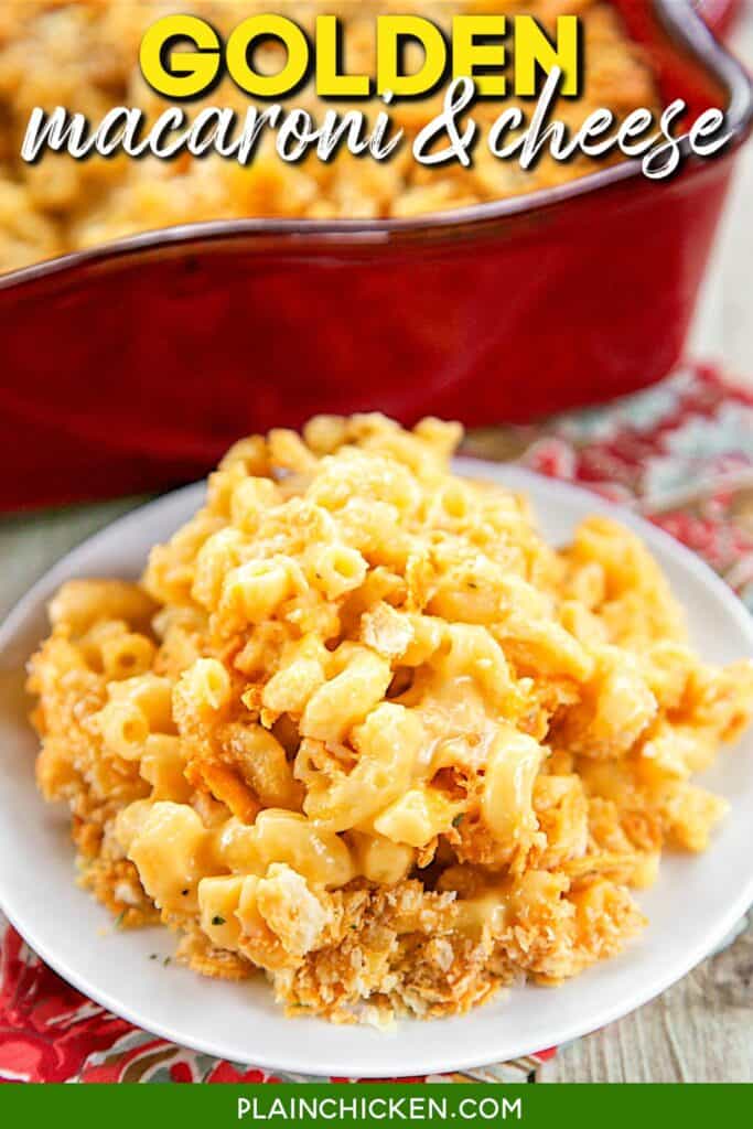 plate of macaroni and cheese