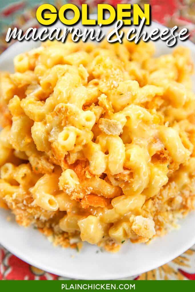 plate of macaroni and cheese