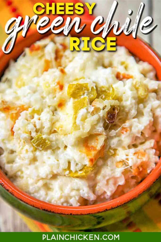bowl of green chile rice