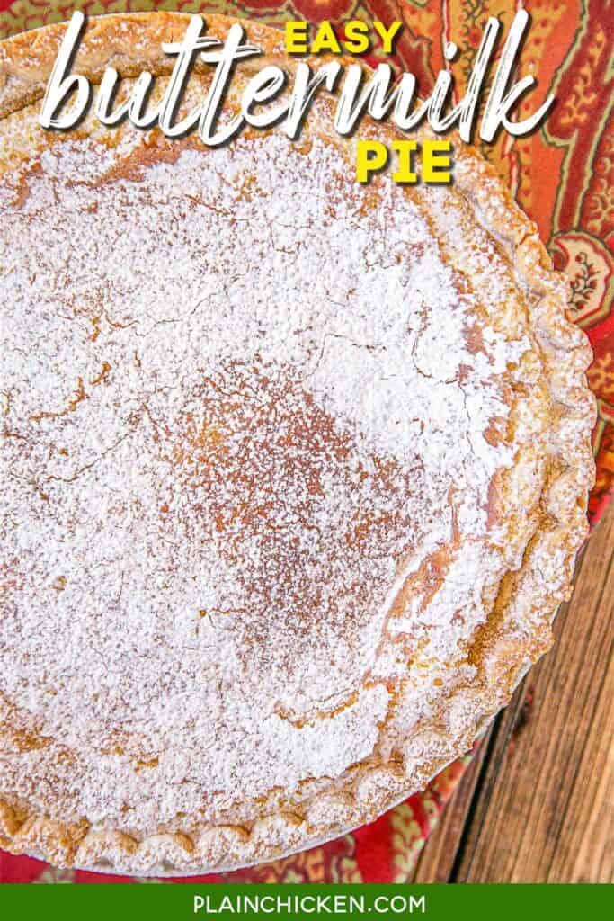 whole pie dusted with powdered sugar