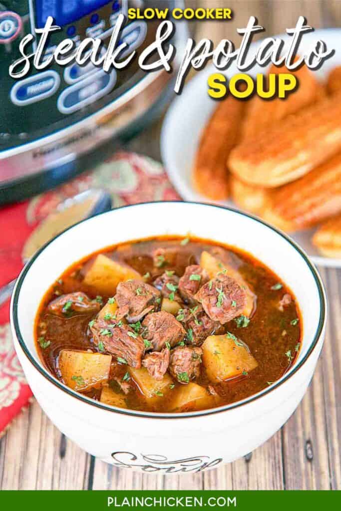 bowl of steak & potato soup