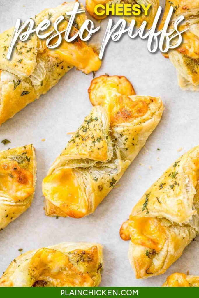cheese pastry puff on baking sheet