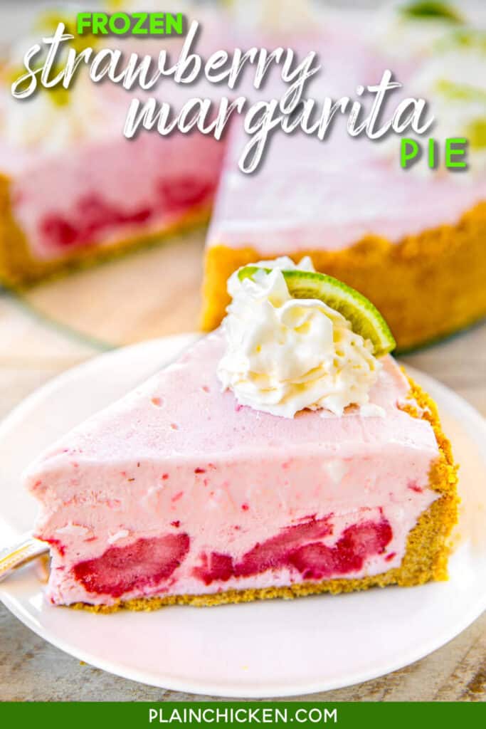 slice of frozen strawberry pie