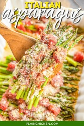 spoonful of asparagus and tomatoes