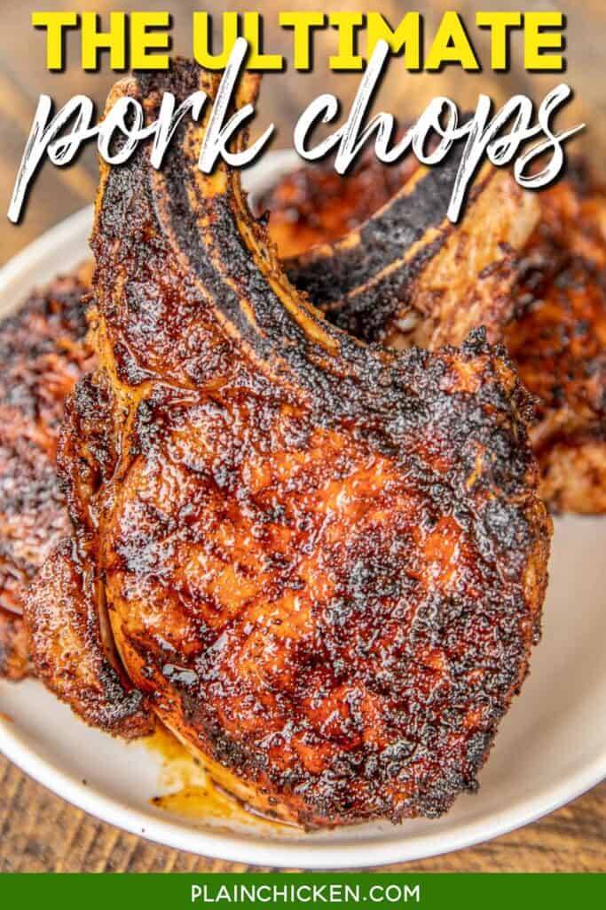 plate of grilled pork chops
