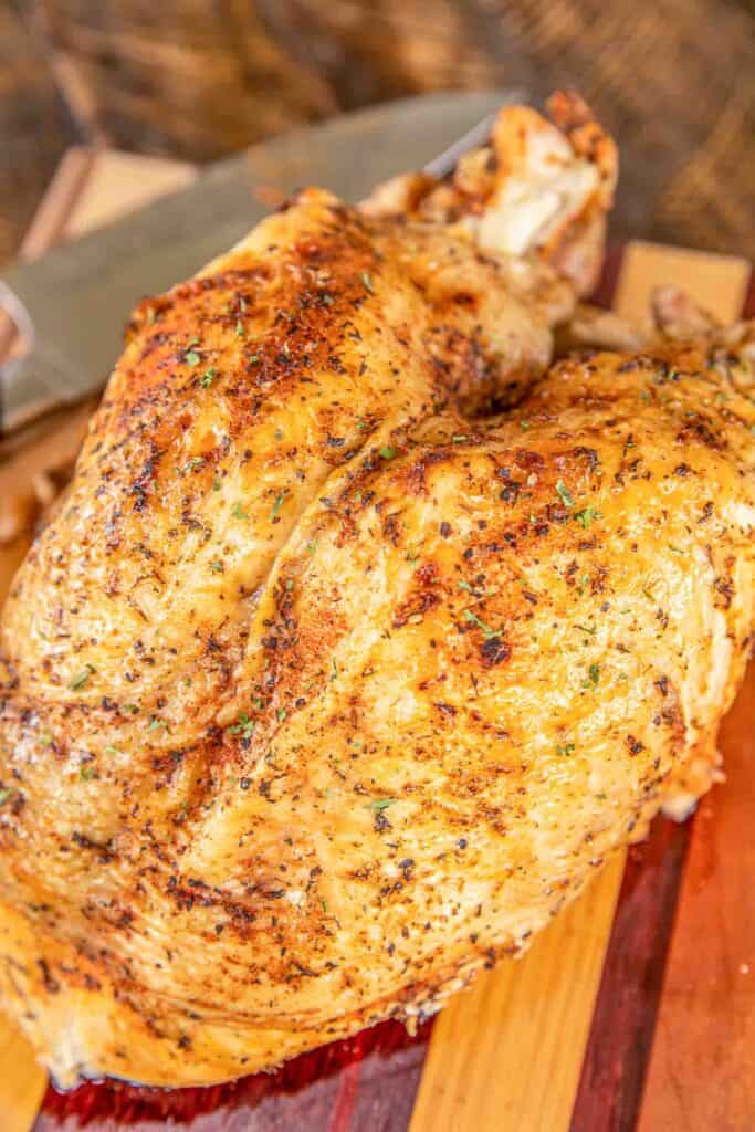 turkey breast on cutting board