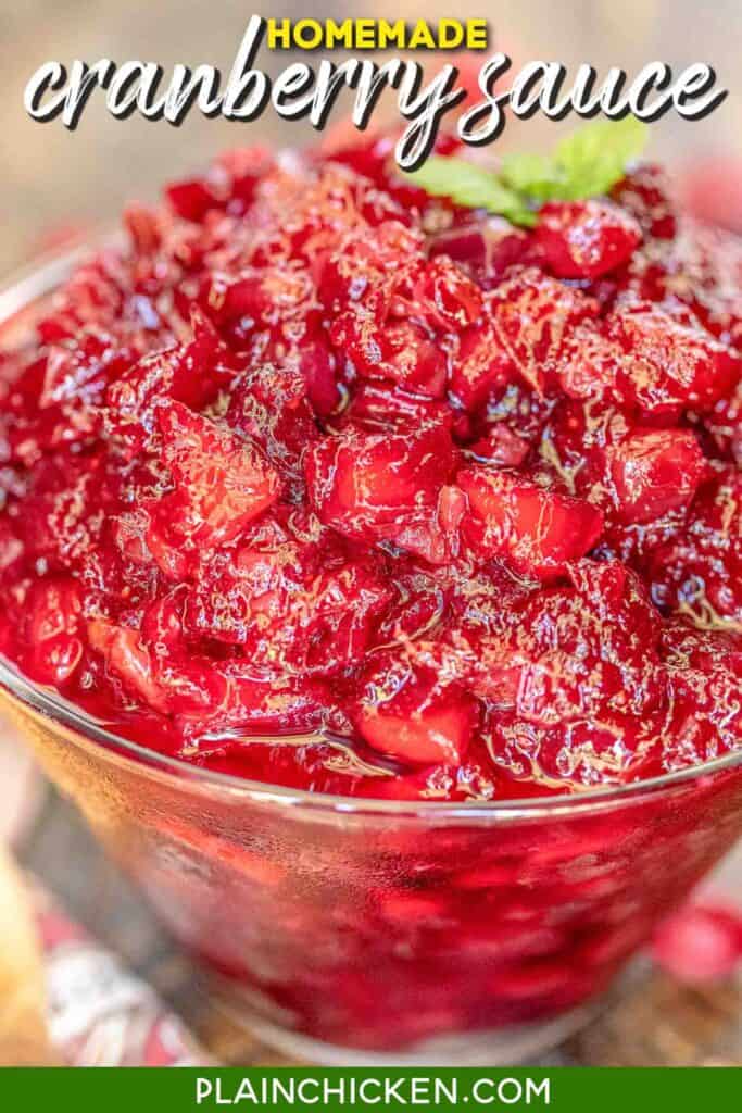 bowl of cranberry sauce