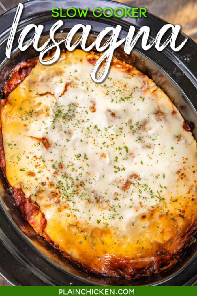 lasagna cooking in the slow cooker