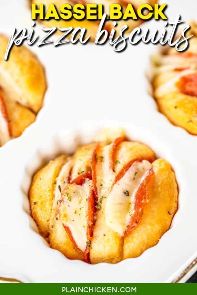 cheese & pepperoni biscuits in muffin pan