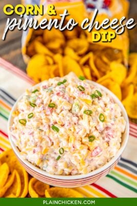 bowl of corn and pimento dip