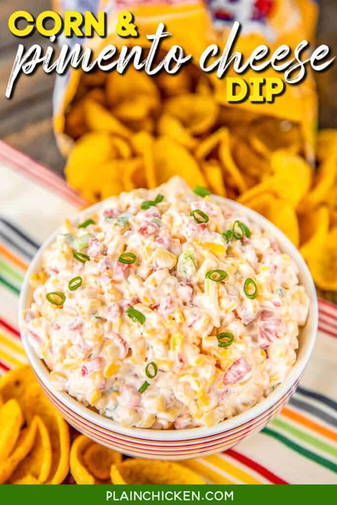 bowl of corn and pimento dip