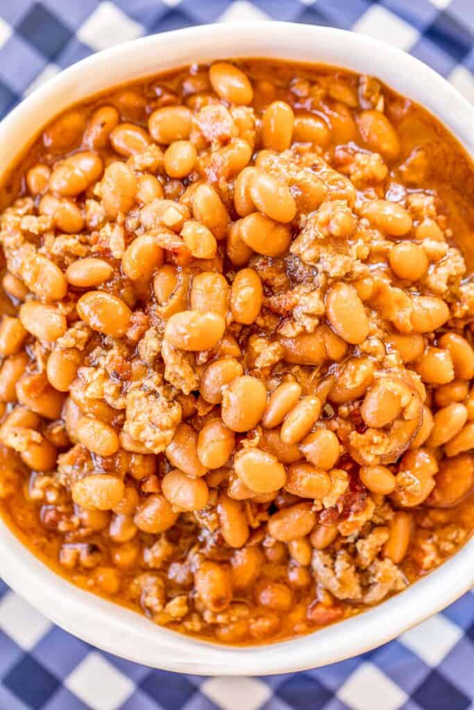 bowl of instant pot baked beans
