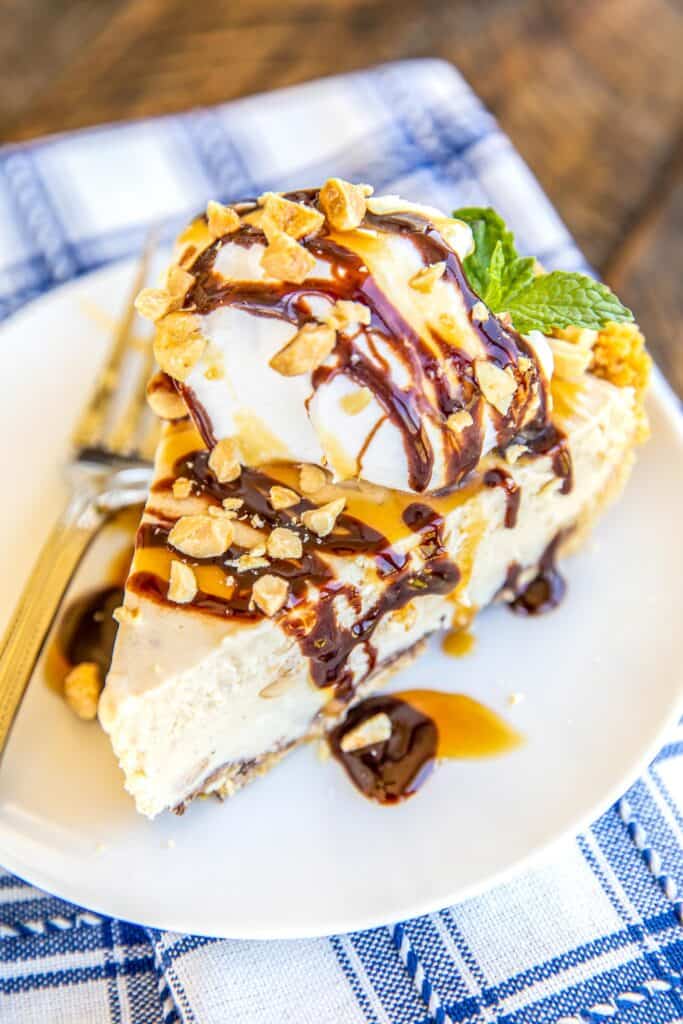 slice of peanut butter pie on a plate
