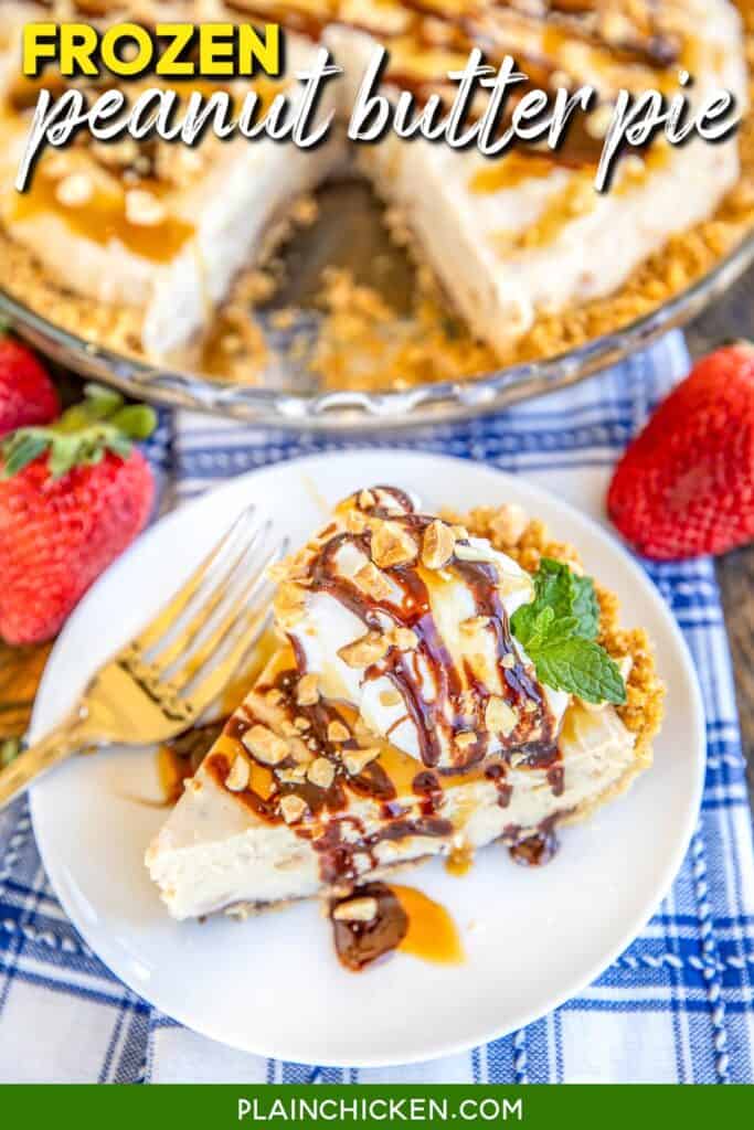 slice of peanut butter pie on a plate