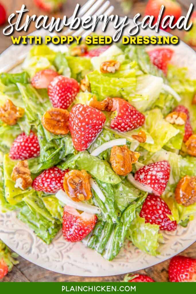 plate of strawberry salad