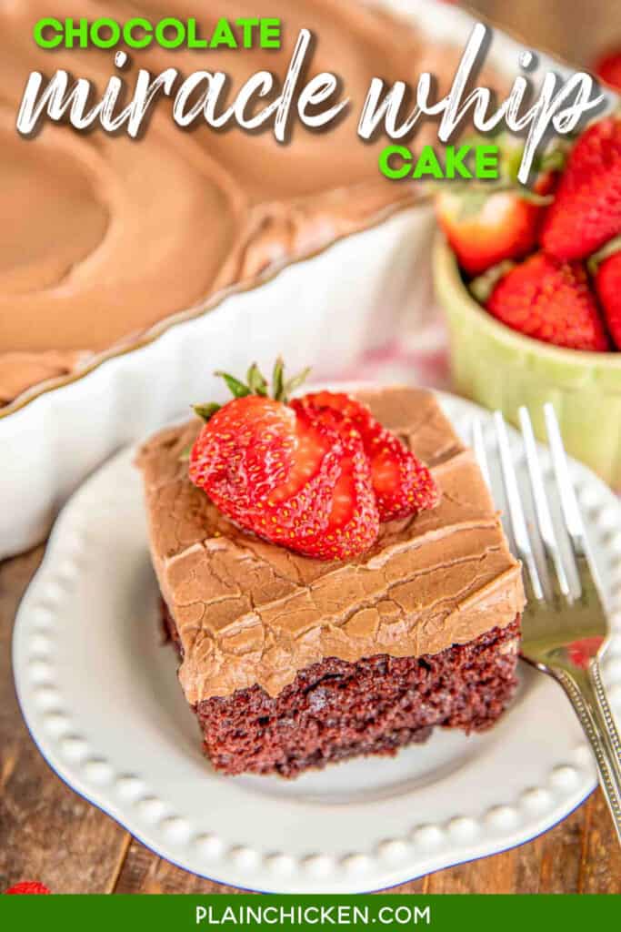 slice of chocolate cake with strawberries