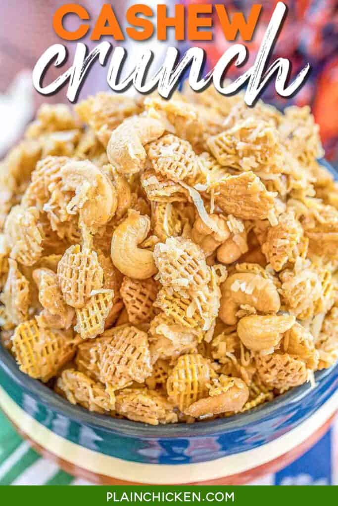 bowl of cashew snack mix