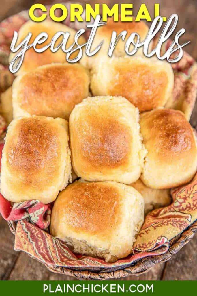 basket of homemade yeast rolls