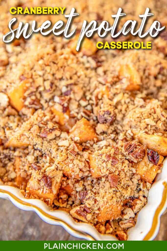 sweet potato casserole in baking dish