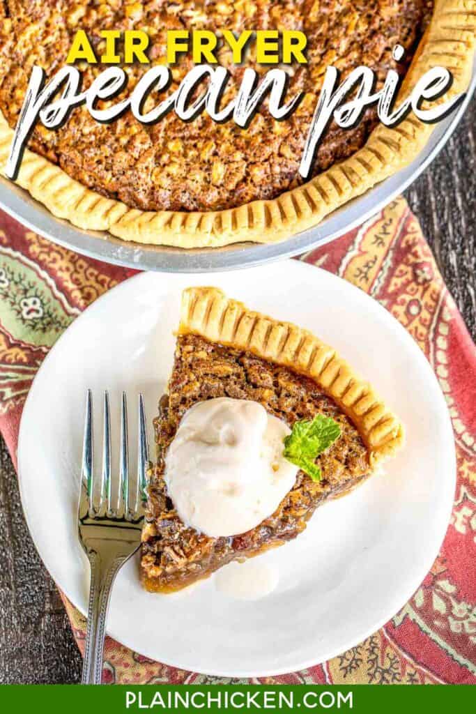 slice of pecan pie on a plate