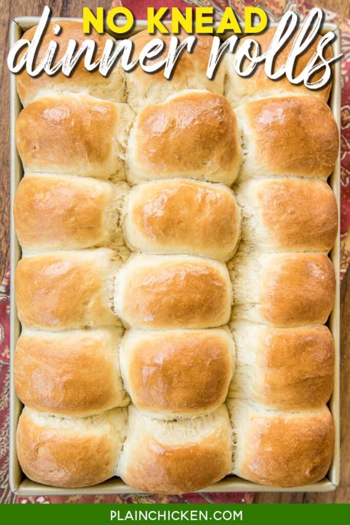 pan of freshly baked rolls