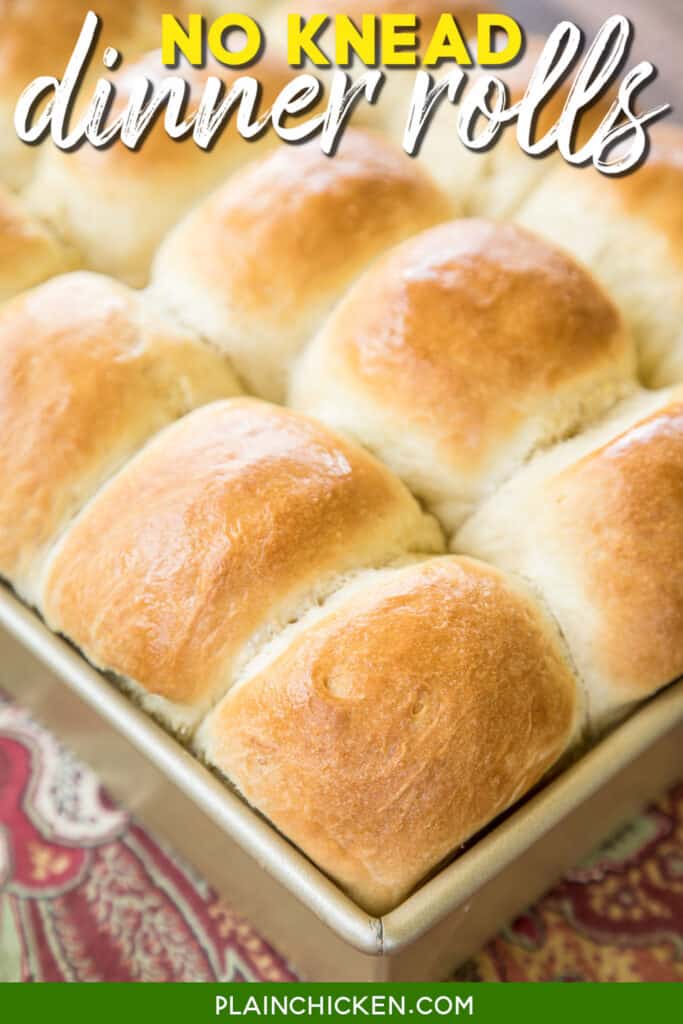 pan of freshly baked rolls
