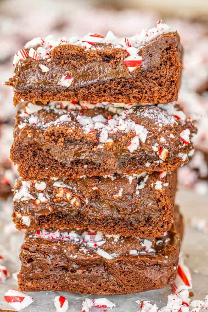 chocolate peppermint bars stacked