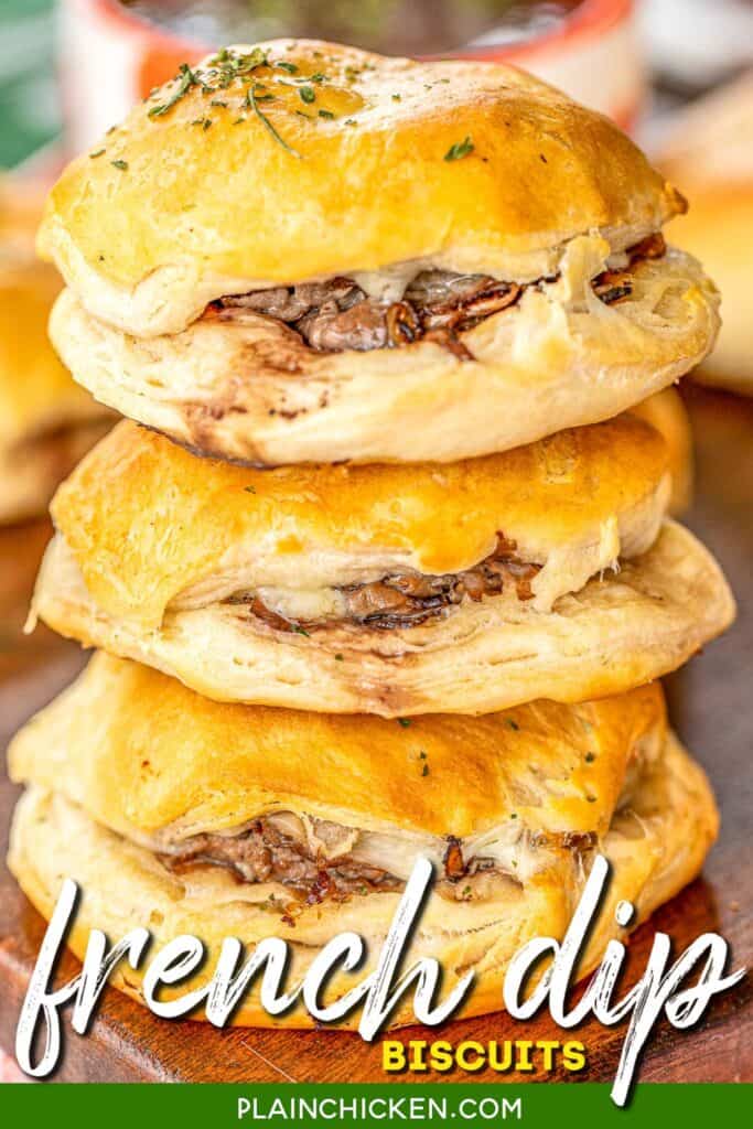 stack of 3 french dip biscuits