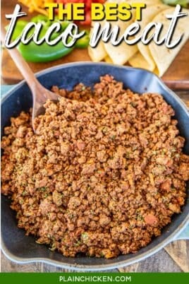 skillet of taco meat
