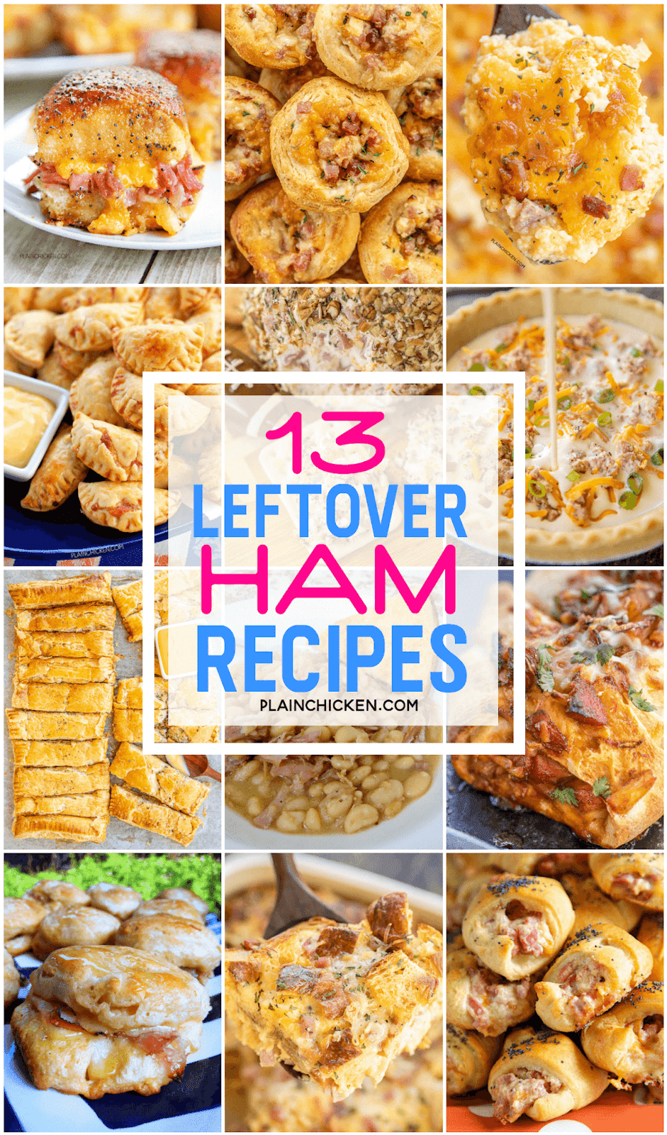 collage of 12 ham recipes
