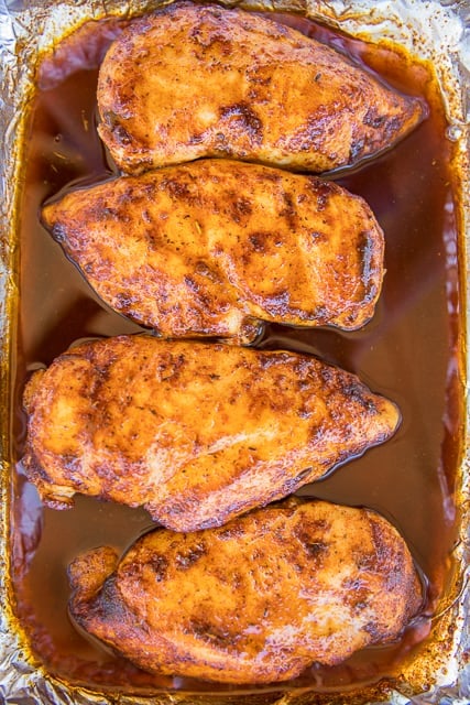 3-Ingredients Sweet and Spicy Cajun Chicken - seriously THE BEST baked chicken EVER! Only 3 ingredients and ready in under 30 minutes!! Chicken, brown sugar, cajun seasoning. There are never any leftovers. We make these at least once a month. SO good! Serve over rice or potatoes for an easy weeknight meal! #easydinnerrecipes #chickenrecipes #mardigras