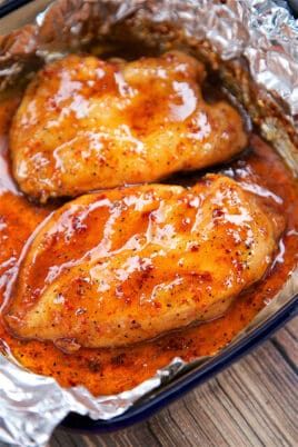 chicken in a casserole dish