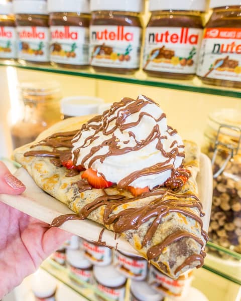 Fresh Nutella and Strawberry Crepe at Eataly Chicago