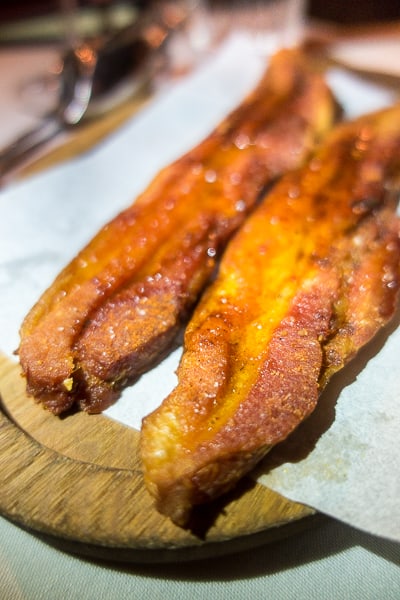 House Smoked Maple Glazed Bacon at Maple & Ash in Chicago