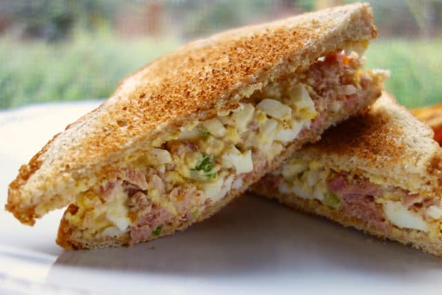 Ham and Egg Salad Sandwich Recipe - great way to use up leftover holiday ham and hard boiled eggs. Will keep for a few days in the fridge. I can eat the whole batch myself! YUM!